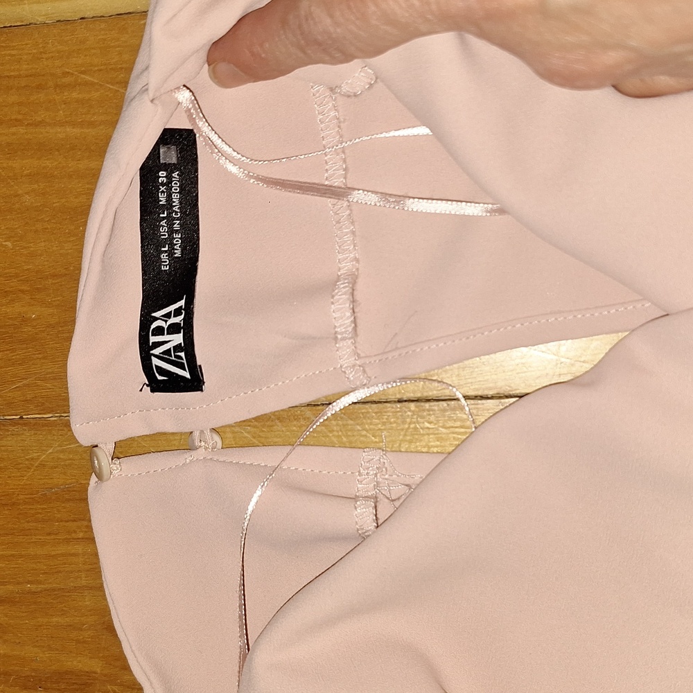 Zara Dusty Pink Pleated Wide-Leg Jumpsuit with Belt - Picture 5 of 15